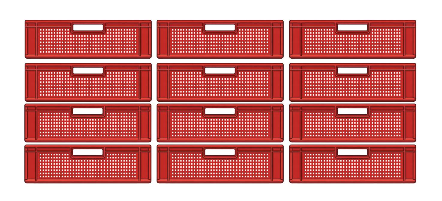 Boční pohled na přepravku 60x40 cm